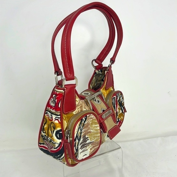 Prada Mini Multicolored Limited Edition Venice Scene Nylon Leather Shoulder Bag - Picture 1 of 15